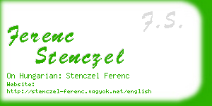 ferenc stenczel business card